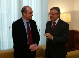 Francisco Jorquera, do BNG, e José Blanco, do PSOE, no Congreso antes da xuntanza